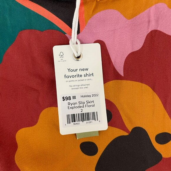 NWT Marine Layer Ryan Slip Midi Skirt Exploded Floral Size 2 Work Colorful - Picture 3 of 10